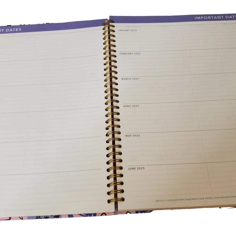 Clementine Potted Plant Patterned Hardcover Spiral Bound 2022/2023 Planner